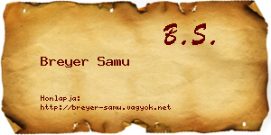 Breyer Samu névjegykártya